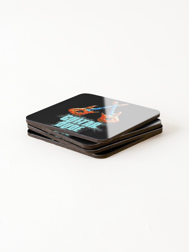 Thumbnail 4 of 5, Coasters (Set of 4), Guitar Dude designed and sold by DesignsofNote.