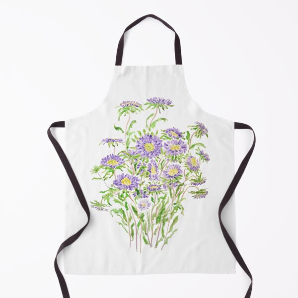 Item preview, hand painted purple aster flowers watercolor designed and sold by ColorandColor.