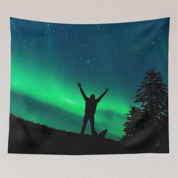 Item preview, a man infront a northern lights skies designed and sold by ImRotem.