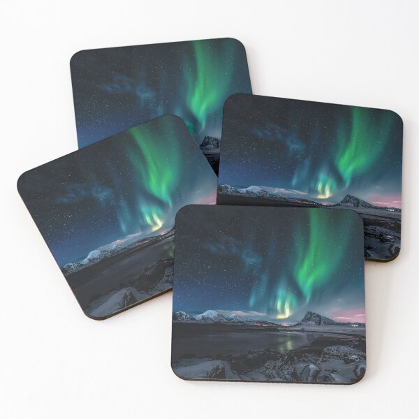 Item preview, magnetic northern lights skies above the sea at night designed and sold by ImRotem.