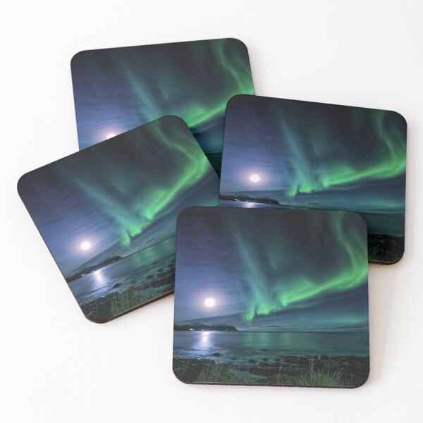 Item preview, phenomenon northern lights skies above the sea at night designed and sold by ImRotem.