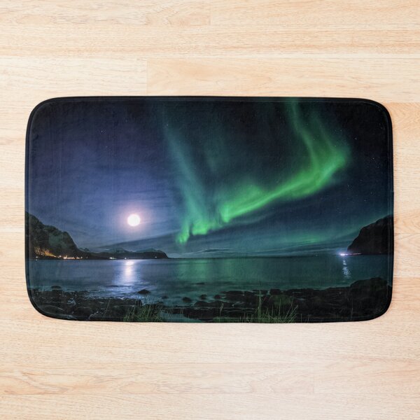 Item preview, phenomenon northern lights skies above the sea at night designed and sold by ImRotem.