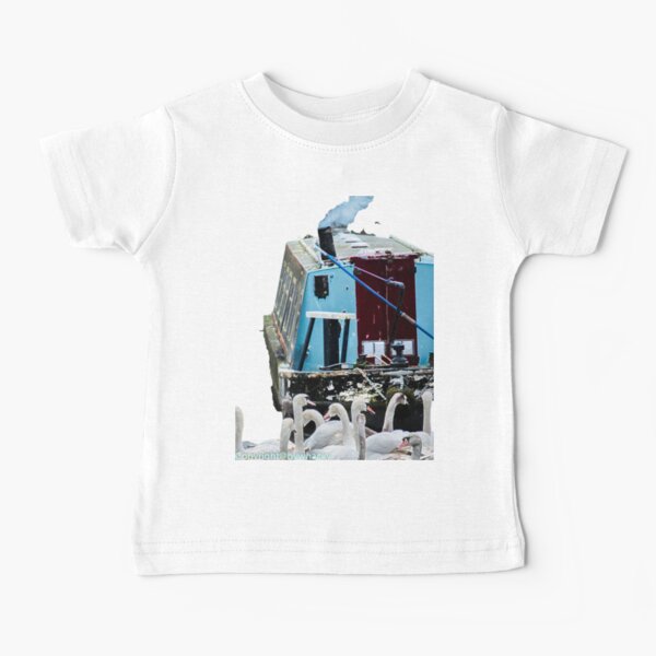 Narrowboat and swans Baby T-Shirt