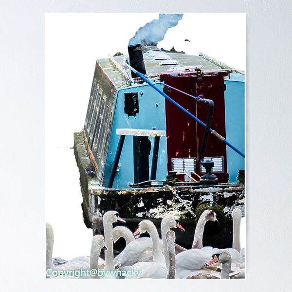 Item preview, Narrowboat y cisnes designed and sold by designbywhacky.