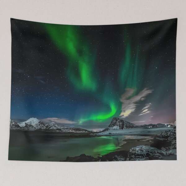Item preview, magnetic northern lights skies above the sea at night designed and sold by ImRotem.