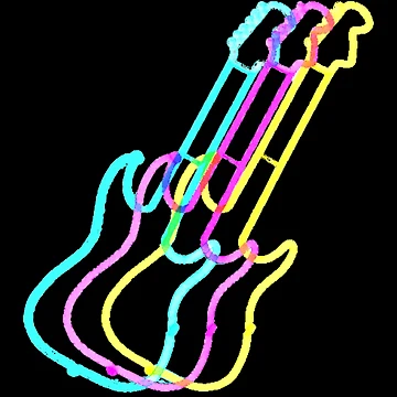 Artwork thumbnail, Triple Neon Guitar by DesignsofNote