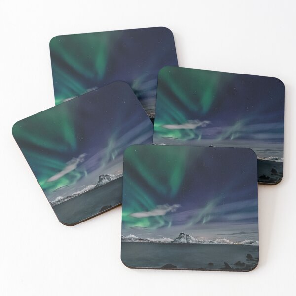 Item preview, phenomenon northern lights skies above the sea at night designed and sold by ImRotem.