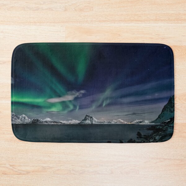 Item preview, phenomenon northern lights skies above the sea at night designed and sold by ImRotem.