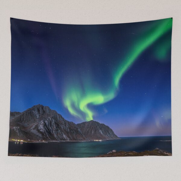 Item preview, trail of northern lights in the sky of norway designed and sold by ImRotem.