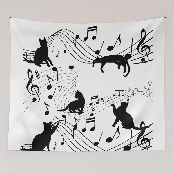 Item preview, Cats and music for cats lovers white designed and sold by Zukhra79.