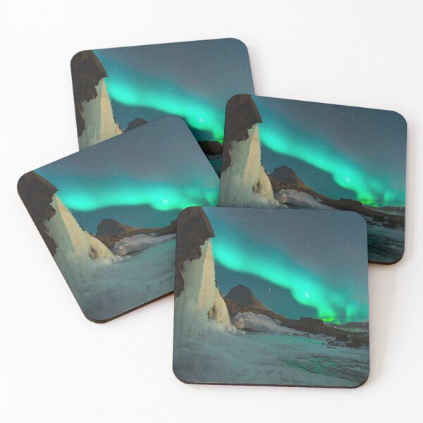 Item preview, northern lights trail above snowed mountain mixed with the stars designed and sold by ImRotem.