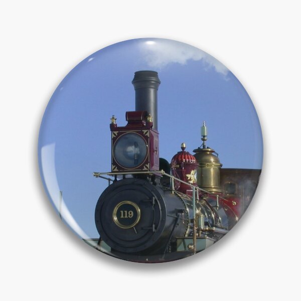 Item preview, Red and Gold Steam Engine Train #119 in Snow Under Clear Skies designed and sold by Ayadsan.