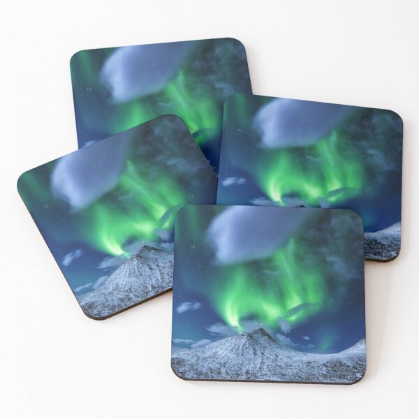 Item preview, northern lights trail above snowed mountain designed and sold by ImRotem.