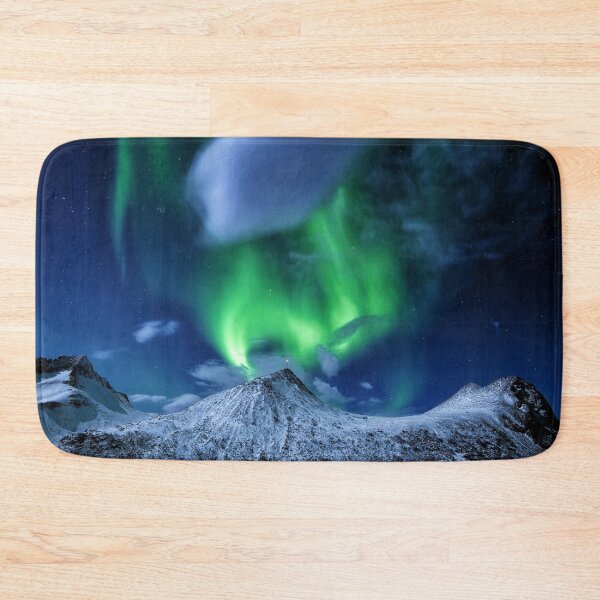 Item preview, northern lights trail above snowed mountain designed and sold by ImRotem.
