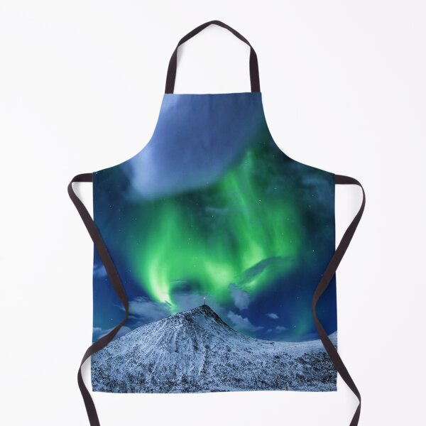 Item preview, northern lights trail above snowed mountain designed and sold by ImRotem.