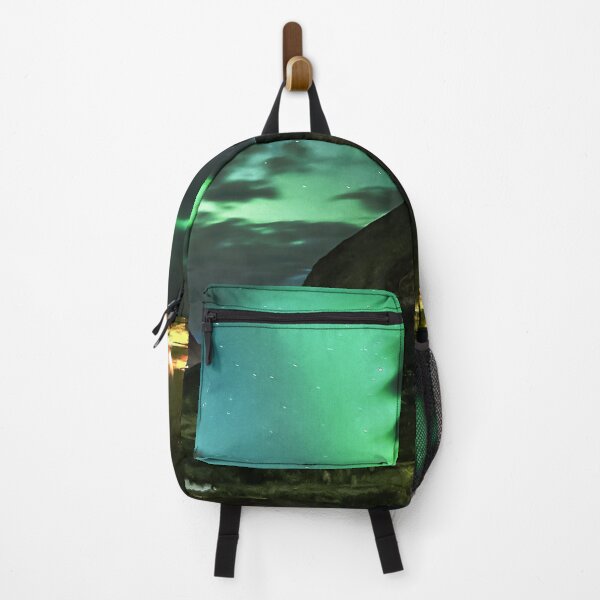 Item preview, amazing view with northern lights trails between mountain above a lake designed and sold by ImRotem.