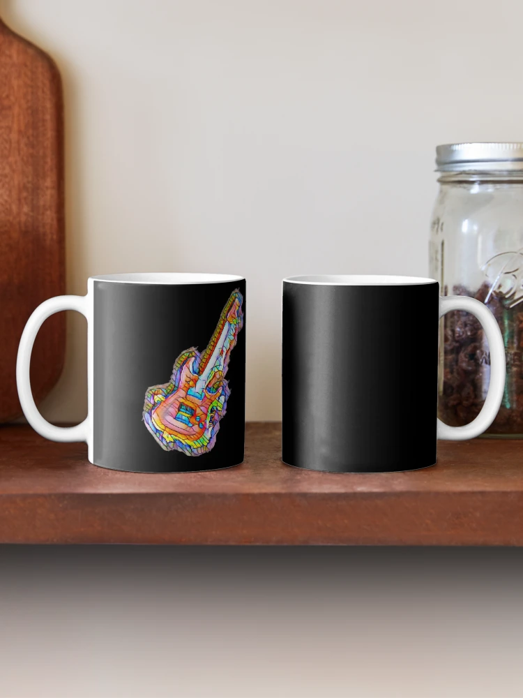 Thumbnail 2 of 6, Coffee Mug, Abstract Stained Glass Guitar designed and sold by DesignsofNote.
