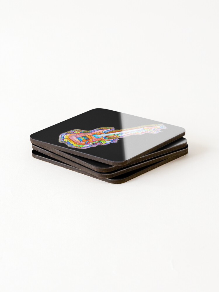 Thumbnail 4 of 5, Coasters (Set of 4), Abstract Stained Glass Guitar designed and sold by DesignsofNote.