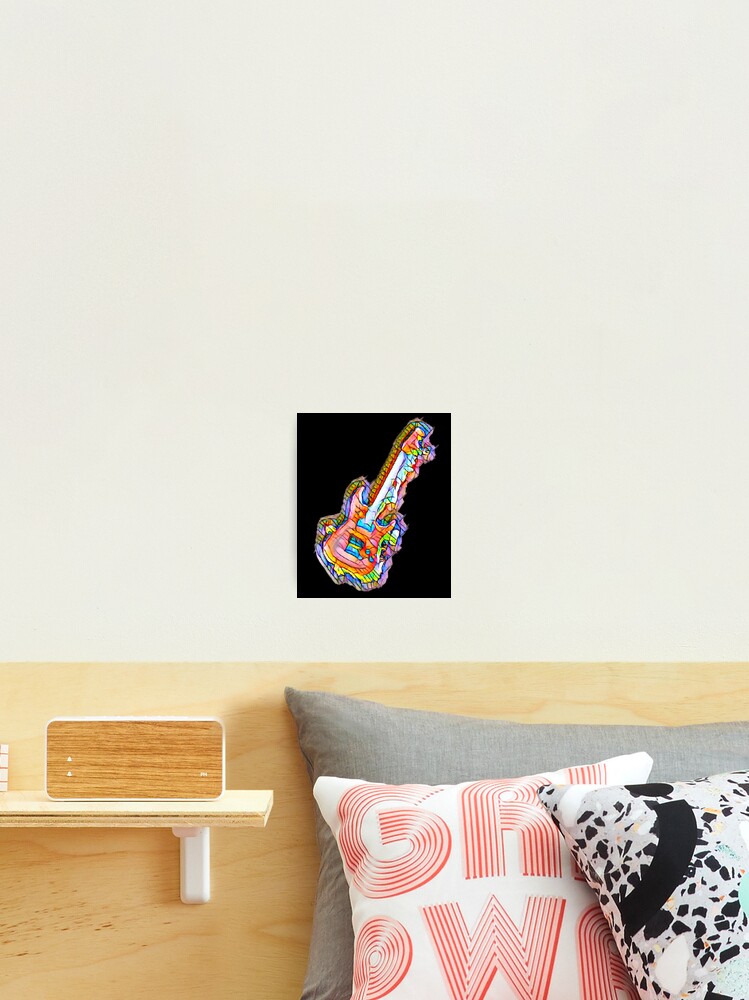 Thumbnail 2 of 3, Photographic Print, Abstract Stained Glass Guitar designed and sold by DesignsofNote.