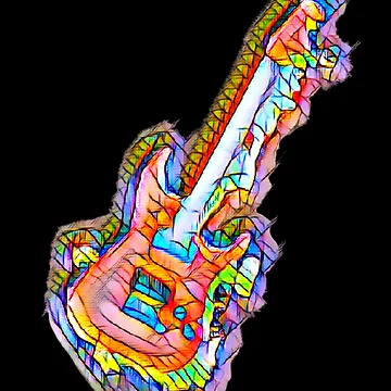 Artwork thumbnail, Abstract Stained Glass Guitar by DesignsofNote