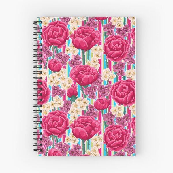 Item preview, Bright Pink Roses with Flowers and Stripes designed and sold by Greenbaby.