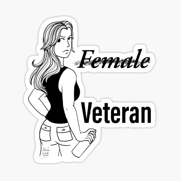 Female Veteran Sticker For Sale By Artbykarla Redbubble 