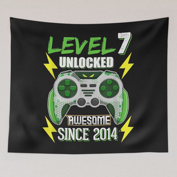 Item preview, Level 7 Unlocked Awesome Since 2014 Video Game Birthday Boy T-Shirt designed and sold by Lukifo-Proper.