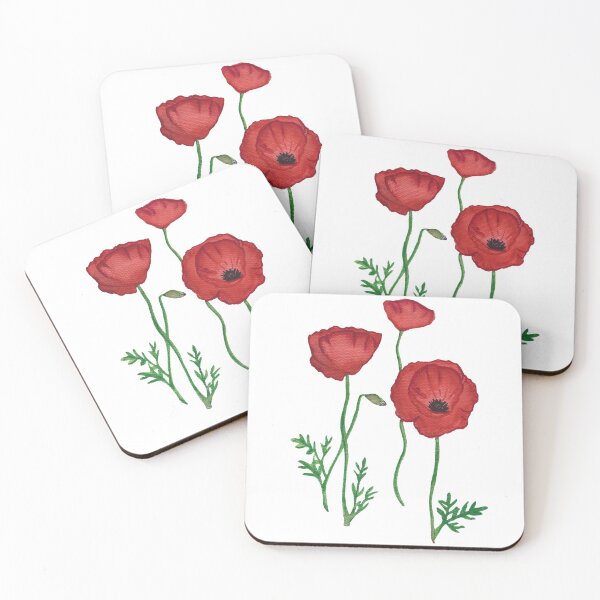 Artikelvorschau, Aquarell-Mohnblumen-Design entworfen und verkauft von muffinstandd.