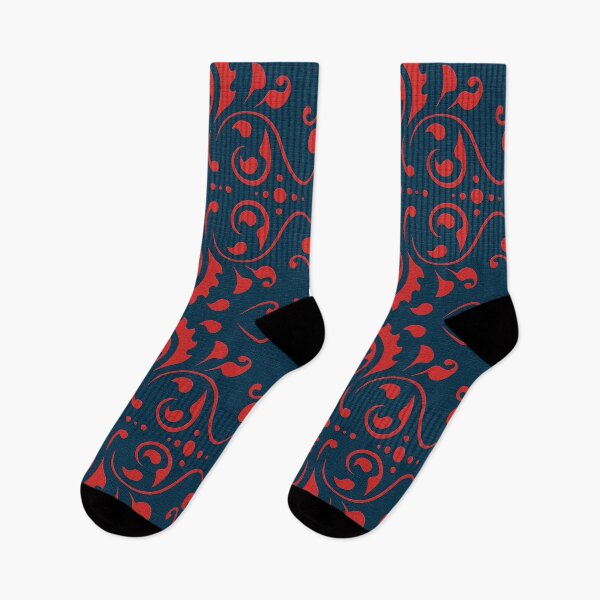 Item preview, Blue Red Classic Luxe Damask on Soft Textured Pattern designed and sold by vortexatelier.