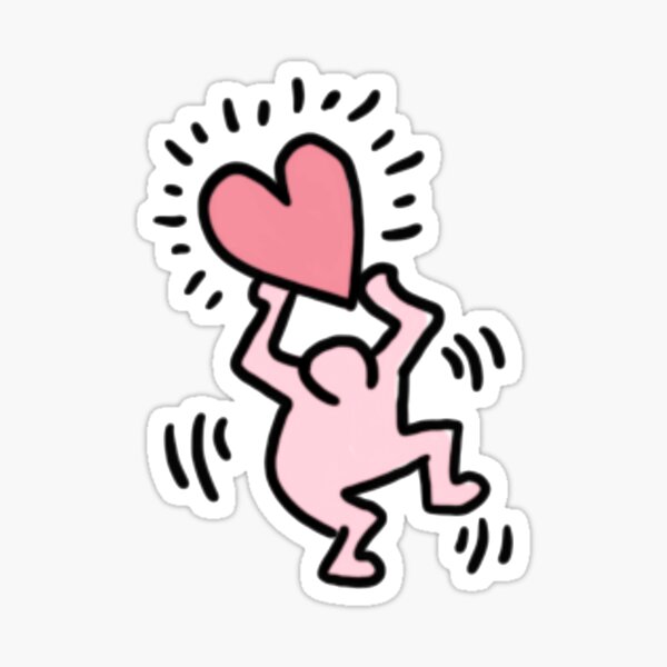 Keith Haring danseur rose Sticker