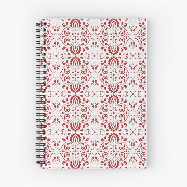 Item preview, White and Red Classic Luxe Damask on Soft Textured Pattern (version 2) designed and sold by vortexatelier.