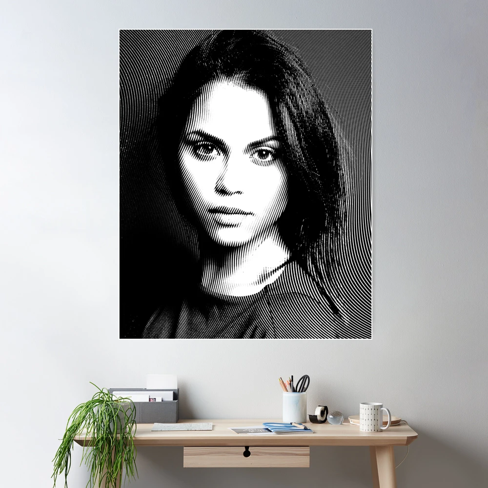 Monica Raymund Black & White Portrait (Linocut) | Poster