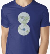 Old Map of the World - Poles Men's V-Neck T-Shirt