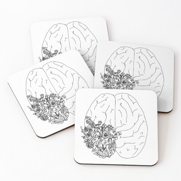 Item preview, Anatomy, brain with flowers designed and sold by NinaBetterNot.