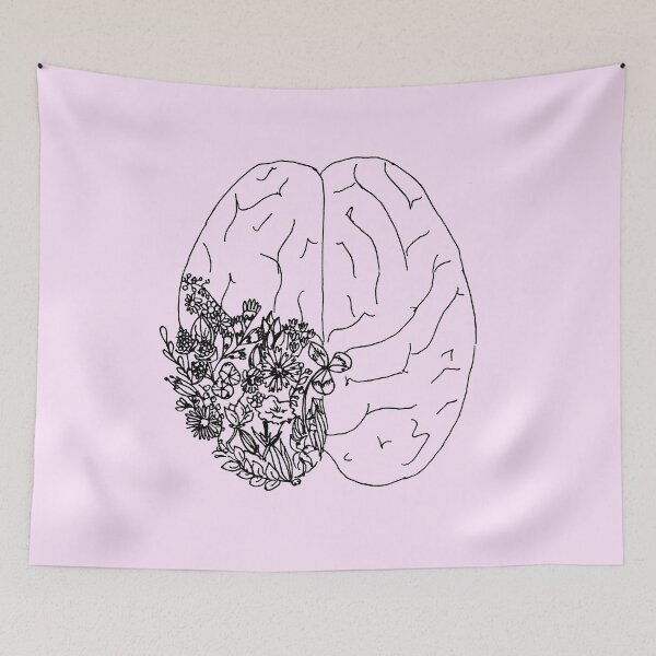 Item preview, Anatomy, brain with flowers designed and sold by NinaBetterNot.
