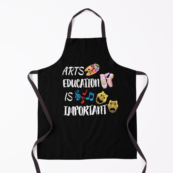 Item preview, Arts Education Is Important with Artist Paint Palette,Ballet Shoes, Drama Masks and Music Notes (Black Background) designed and sold by ArtByLM.