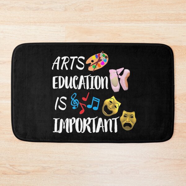 Item preview, Arts Education Is Important with Artist Paint Palette,Ballet Shoes, Drama Masks and Music Notes (Black Background) designed and sold by ArtByLM.