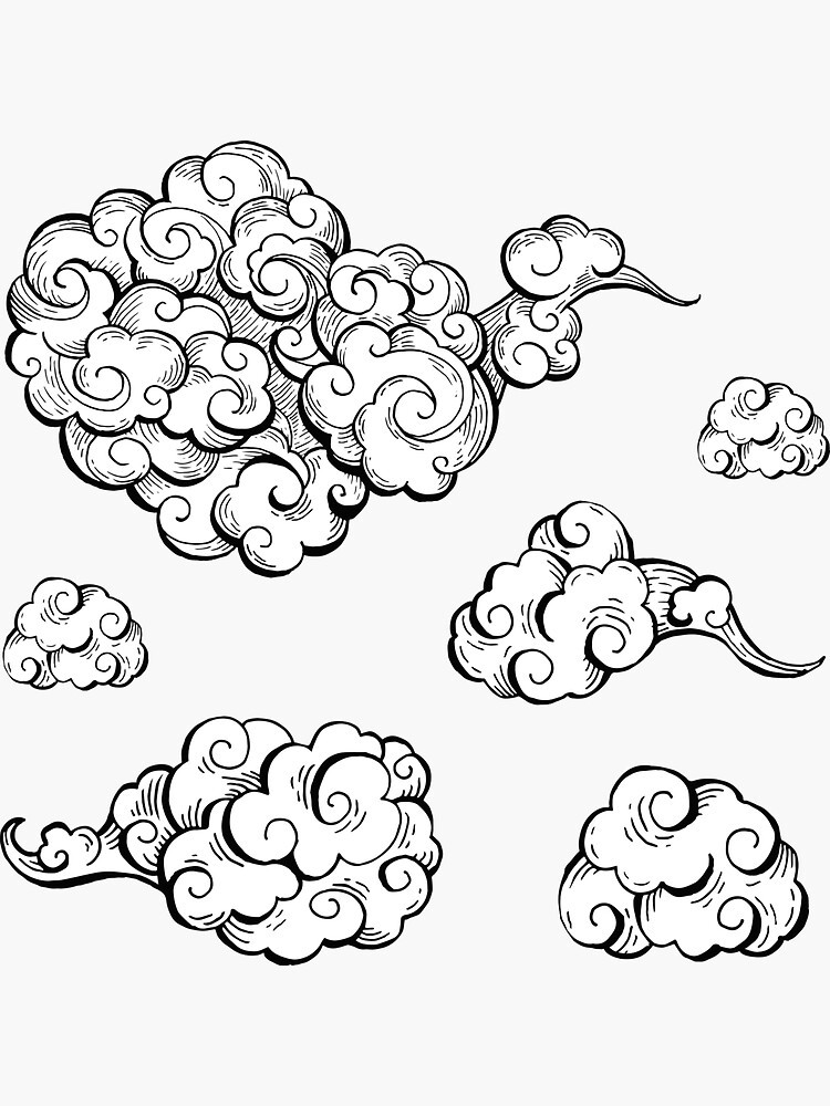 Asian Lucky Cloud Pattern Windbreaker Jacket Japanese Clouds 