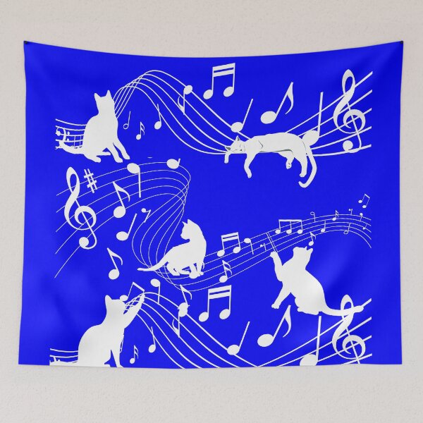 Item preview, Cats and music for cats lovers blue designed and sold by Zukhra79.
