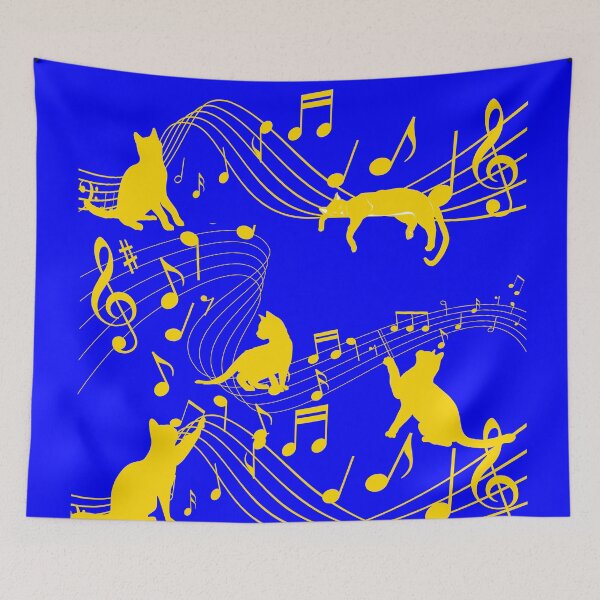 Item preview, Cats and music for cats lovers blue designed and sold by Zukhra79.