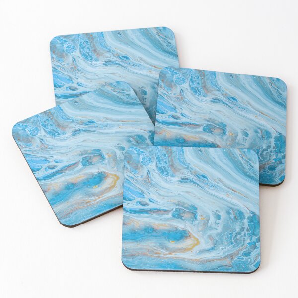 Item preview, Blue White Orange Marble Art designed and sold by BEyourself be.