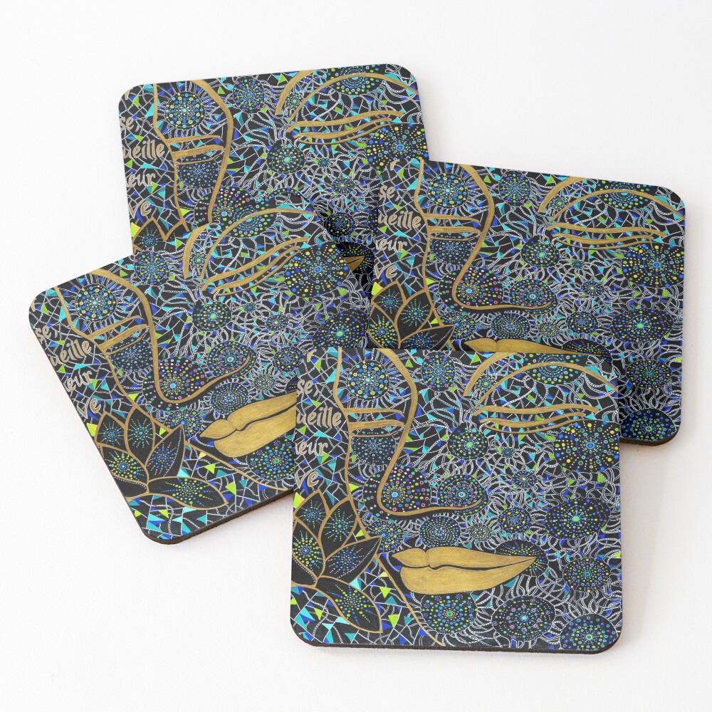 Aperçu de l'œuvre Dessous de verre (lot de 4) créée et vendue par Graine-de-Lune.