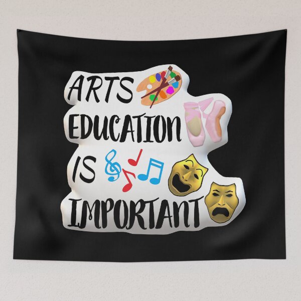 Item preview, Arts Education Is Important with Artist Paint Palette, Ballet Shoes, Drama Masks and Music Notes (Shaped Background) designed and sold by ArtByLM.