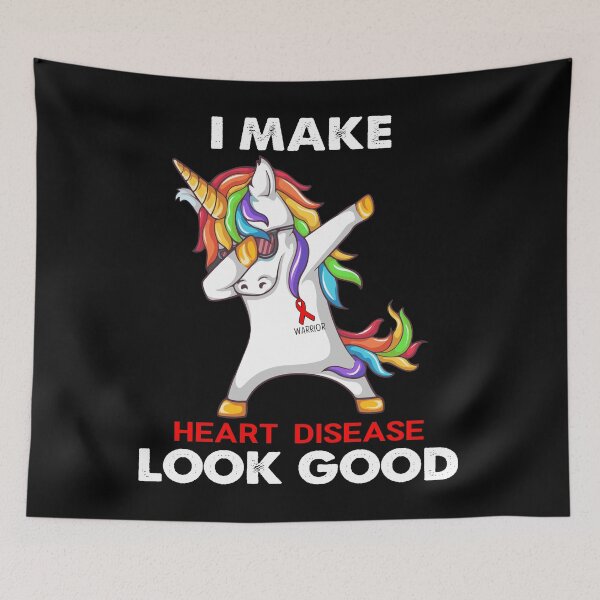 Item preview, I Make Heart Disease Look Good Cute Unicorn Dabbing Heart Disease Warrior designed and sold by heppenp.
