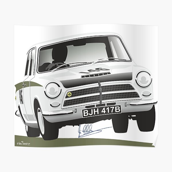Jim Clark's Ford Cortina Lotus 1964 Poster