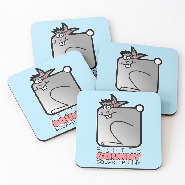 Item preview, Easter Bunny Retro Square Squnny Powder Blue designed and sold by Quooki.