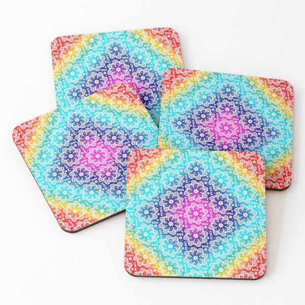 Item preview, Peace and Love Rainbow Flower Power designed and sold by AntiqueImages.