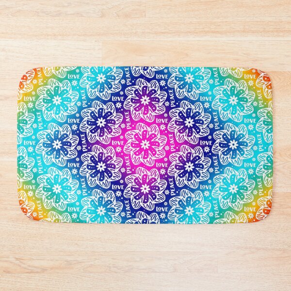 Item preview, Peace and Love Rainbow Flower Power designed and sold by AntiqueImages.