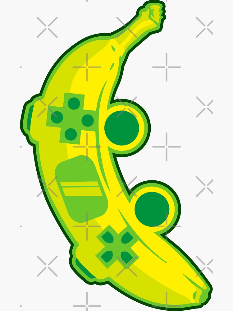 "Banana Game Controller Gamer Fruit Food Technology Pop Art" Sticker