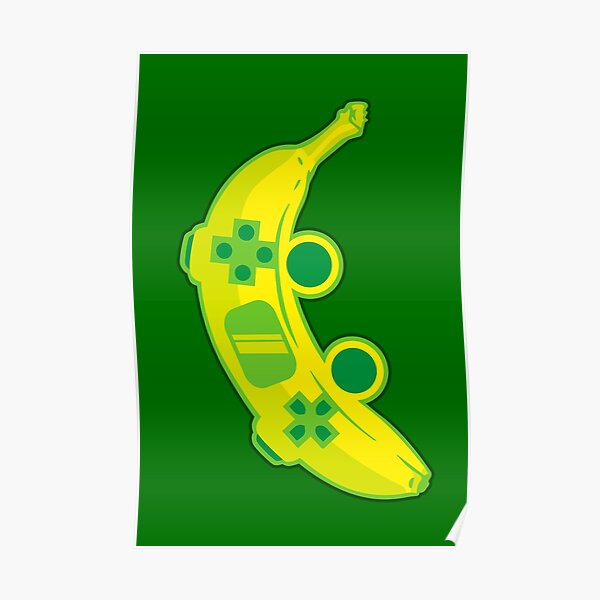 "Banana Game Controller Gamer Fruit Food Technology Pop Art" Poster by